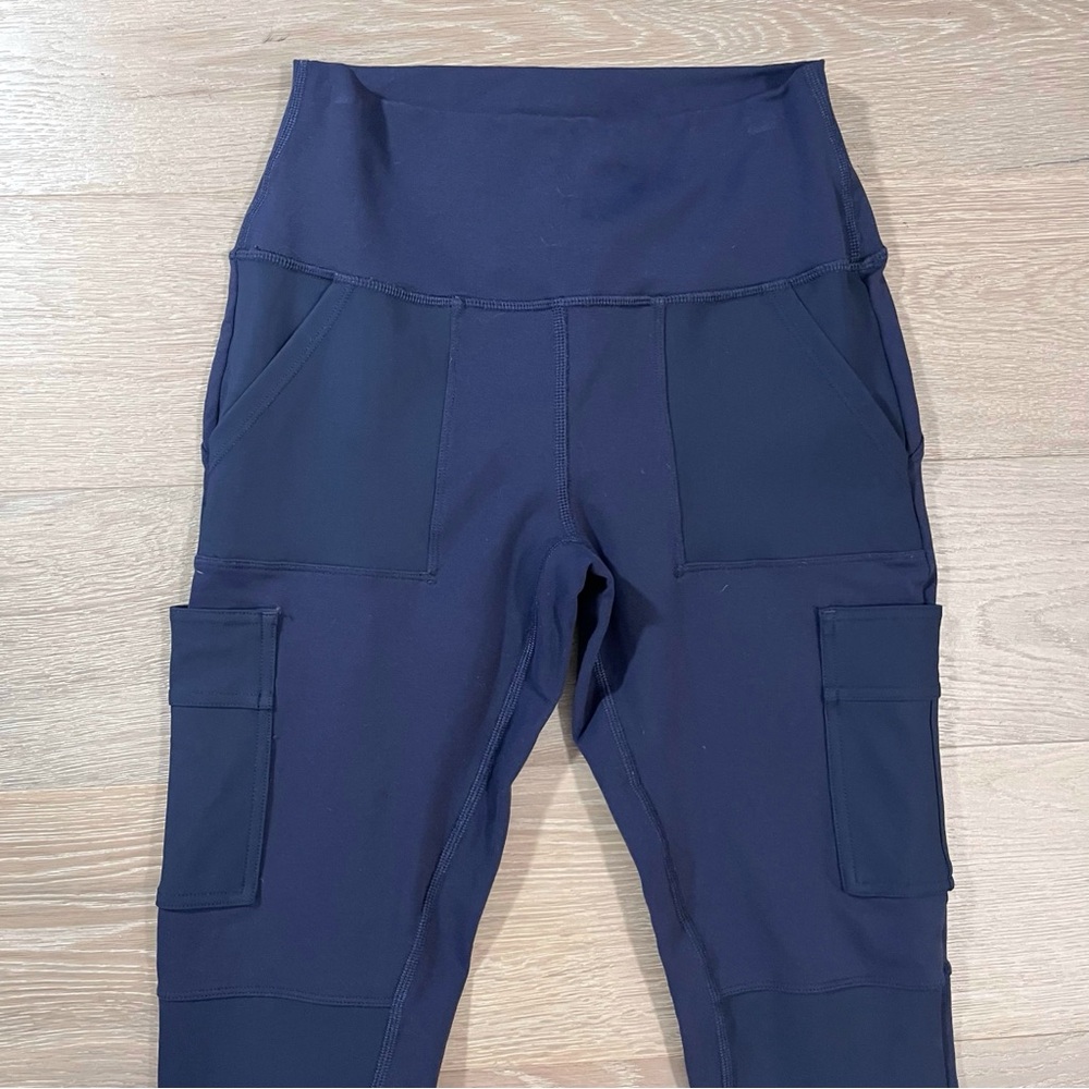 Alo Yoga High Waist Cargo Pocket Leggings Blue Small - Picture 3 of 7